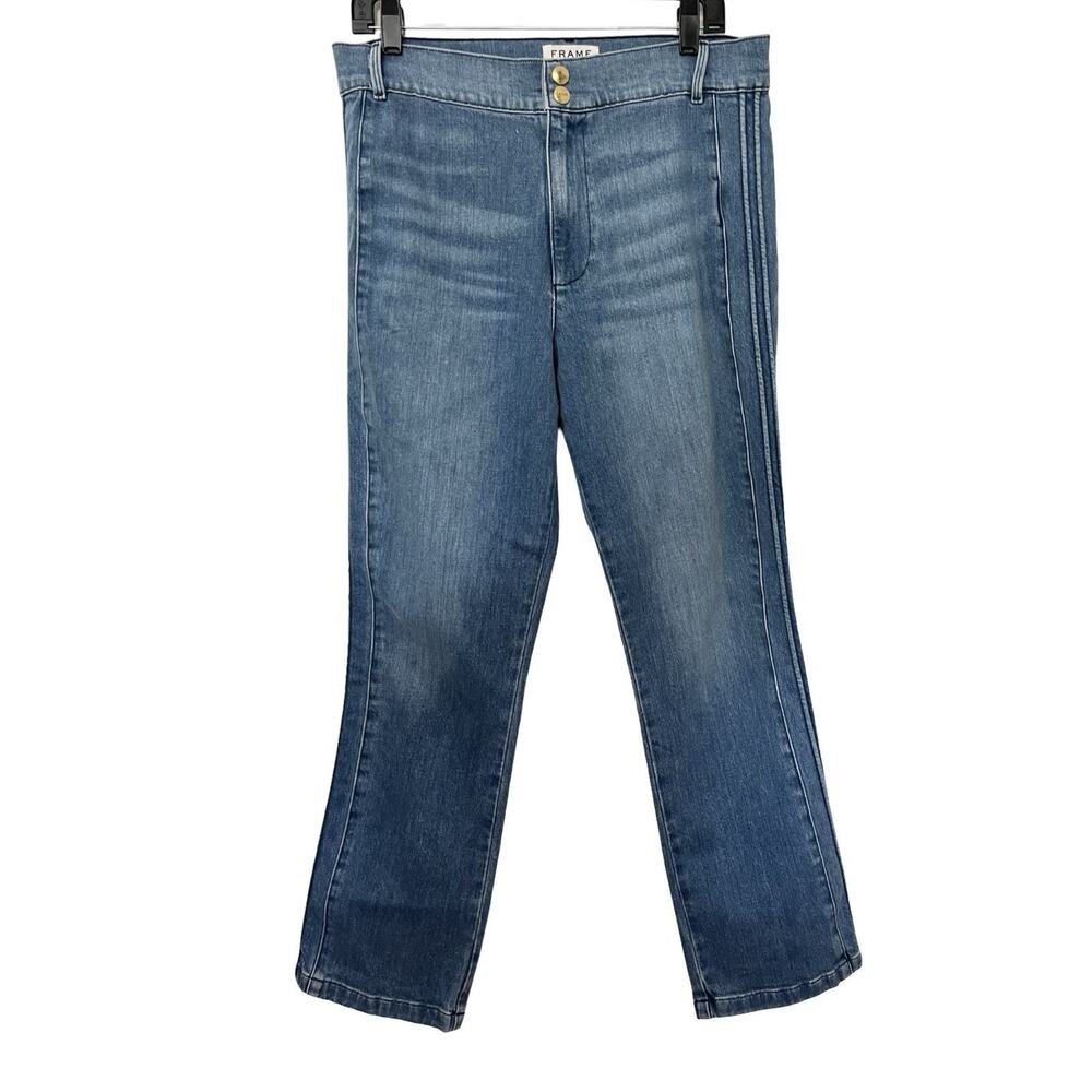Frame Womens Parisian Straight Leg Jeans‎ Size 30 Light Wash Stretch Side Stripe